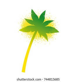 Palm tree icon. Noise texture. Vector illustration