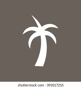 Palm tree Icon on Dark Gray Color. Eps-10.