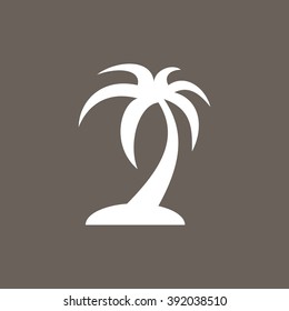 Palm tree Icon on Dark Gray Color. Eps-10.
