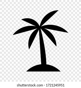 Palm tree icon on transparent grid