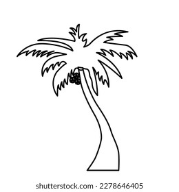 palm tree icon on a white background, vector illustration