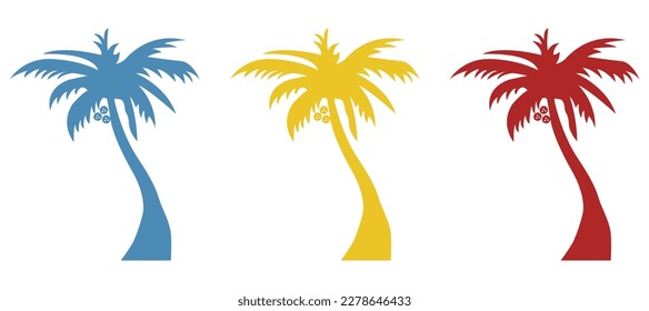 palm tree icon on a white background, vector illustration