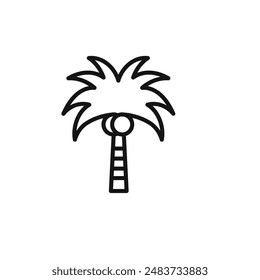 Icono de palmera contorno colección en negro
