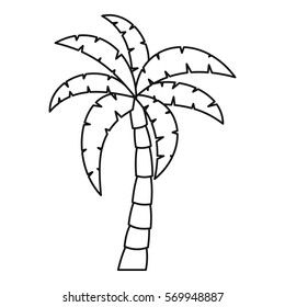 Palm tree icon. Outline illustration of palm tree vector icon for web