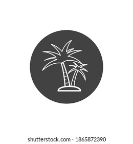 Palm Tree Icon with Outline Style