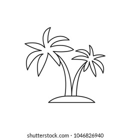 Palm tree icon. Outline palm tree vector icon for web design isolated on white background