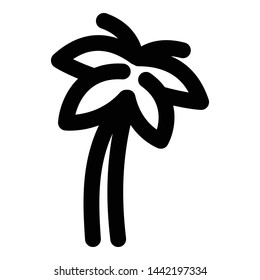 Palm tree icon. Outline palm tree vector icon for web design isolated on white background