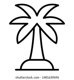 Palm tree icon. Outline palm tree vector icon for web design isolated on white background