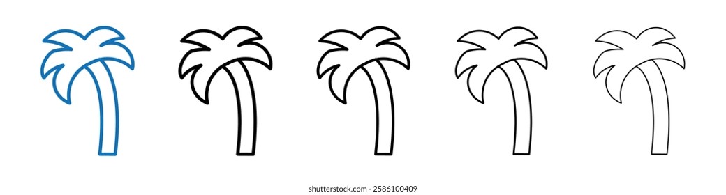 Palm tree icon Outline vector logo for web ui