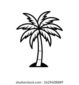 "Palm Tree Icon Outline Vector Isolated on White Background" 
