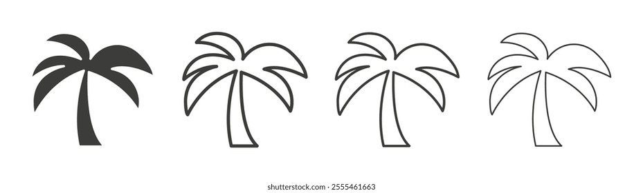 Palm tree icon pack. vector illustration