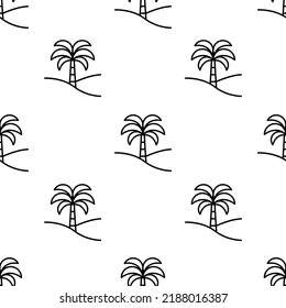 palm tree icon pattern. Seamless palm tree pattern on white background.