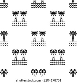 palm tree icon pattern. Seamless palm tree pattern on white background.