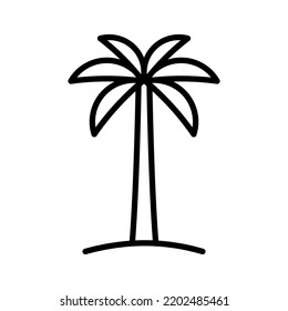 Icono de la palma. Pictograma aislado en un fondo blanco. Ilustración vectorial.