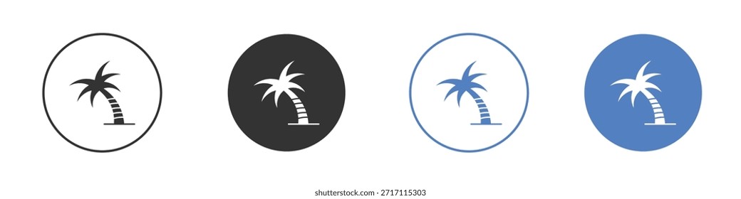 Conjunto de pictogramas de iconos de palmera. Diseños de iconos de Vector