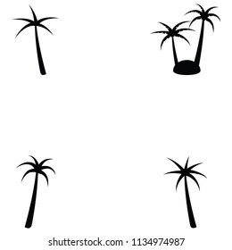 palm tree icon set