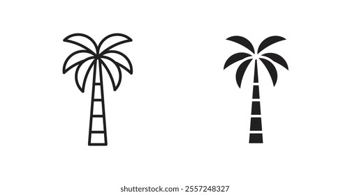 Palm tree Icon set. vector illustration set