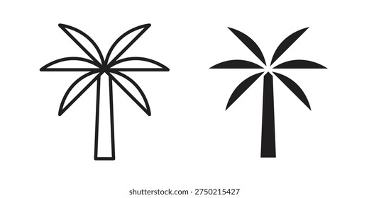 Palm tree icon. set of web icons on white background