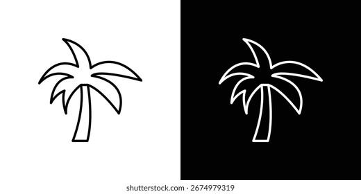 Conjunto de ícones da palmeira, vetor e ilustração