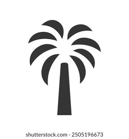 Palm tree icon in silhouette vector illustration. Simple graphic pictogram for web design, app element, logo template. For tourism companies, luxury spa, business emblem, organic food and cosmetics