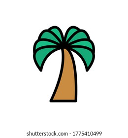 Palm, tree icon. Simple color with outline vector elements of vacation icons for ui and ux, website or mobile application