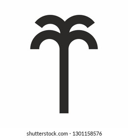 Palm tree icon simple lofo design. Vector