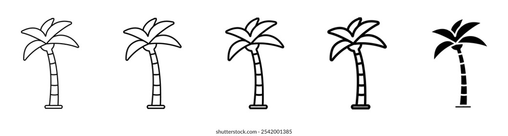 palm tree icon Simple outline illustration