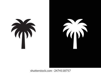 palm tree icon, simple style palm tree silhouette