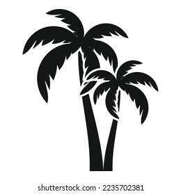 Palm tree icon simple vector. Coconut beach. Summer leaf