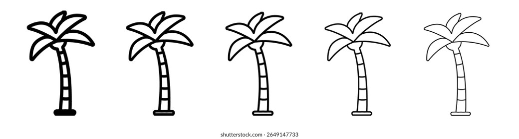 palm tree icon simple vector outline logo