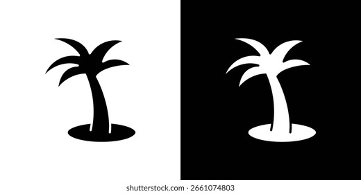 Symbolsammlung für Palmenbaum-Symbole. Flache Vektorgrafik.