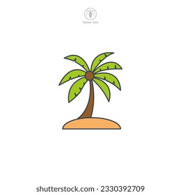 Palm Tree icon symbol vector illustration isolated on white background