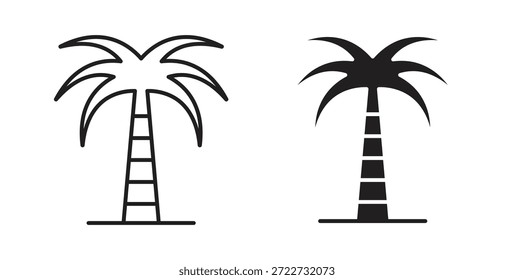 Palm tree icon symbol. Vector EPS 10. line and glyph icon