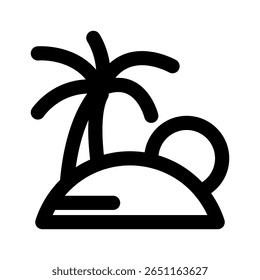 Línea gruesa en negrita del icono de la palmera