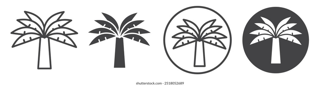 Ilustración de línea delgada de icono de palmera