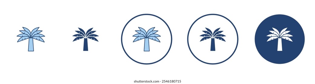 Palm tree icon Thin line art isolated