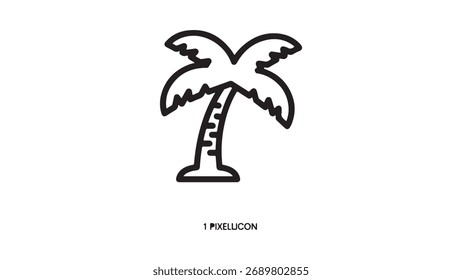 Palm tree icon with transparent background