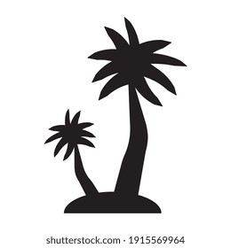 Palm tree icon, Travel and holiday symbols