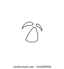 Palm tree icon. Tropical beach symbol. Travel logo design element
