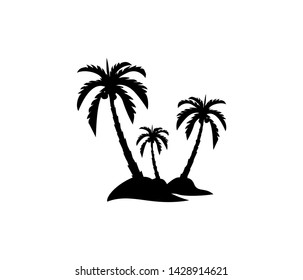 palm tree icon vector with black and white colors