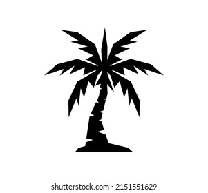 vector de icono de palmera, aislado de silueta de palma de fecha