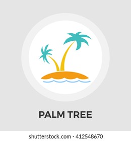 Palm Tree icon vector. Flat icon isolated on the white background. Editable EPS file. Vector illustration.