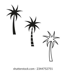 Palm tree icon. Vector illustration. Eps 10.