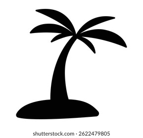 Ilustração do vetor do ícone da palmeira isolada no fundo branco