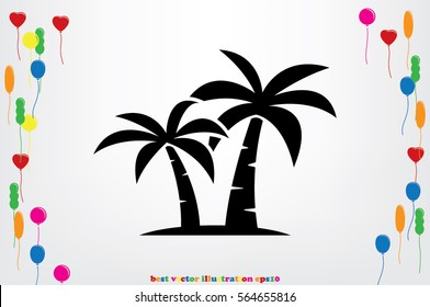palm tree icon vector illustration eps10.
