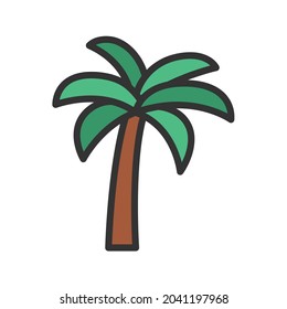 Palm Tree icon vector image. Can also be used for Seasonal. Suitable for mobile apps, web apps and print media.
