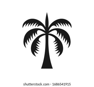 Palm tree icon vector isolated on white. 