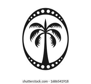 Palmenbaumsymbol Vektorillustration einzeln auf Weiß. 