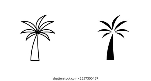 Palm tree Icon vector. liner and flat style icons set.