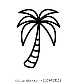 Palm tree icon Vector logo outline